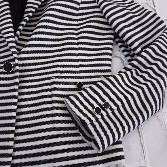 LAURA STRIPED NAUTICAL BLAZER SZ 12 - Picture 3 of 9